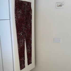 Marika Red Leopard Print Leggings
